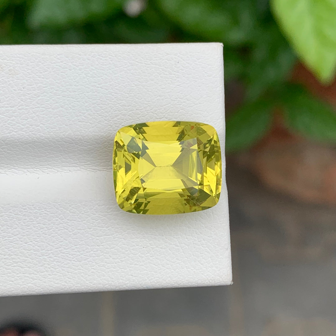 11.20 Carats Loose Cushion Cut Lemon Quartz