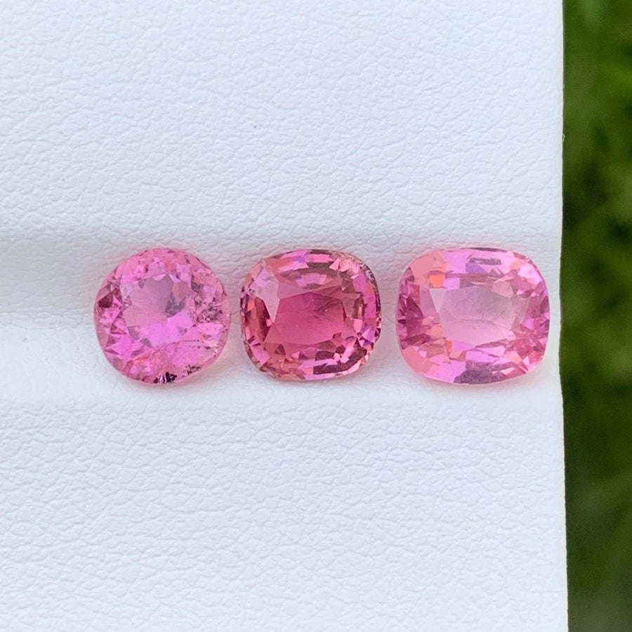 faceted pink tourmalines