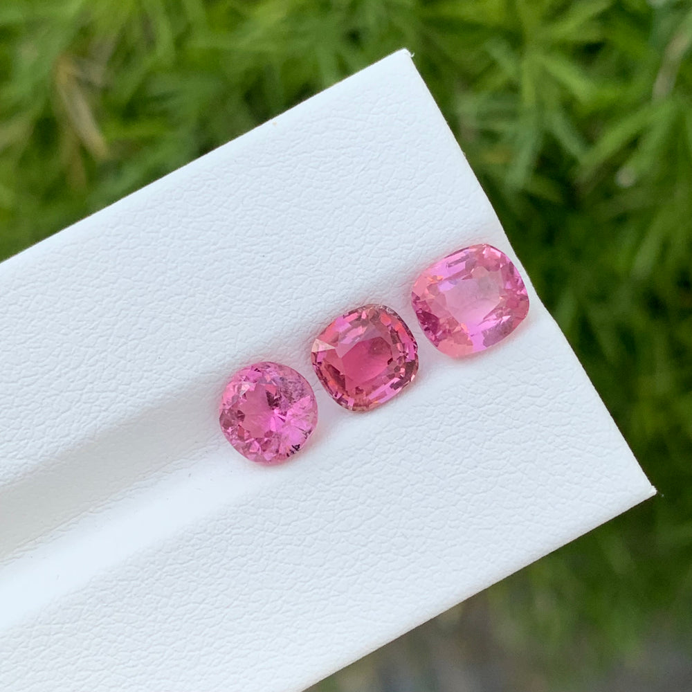 faceted pink tourmalines