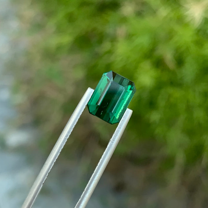 faceted green tourmaline