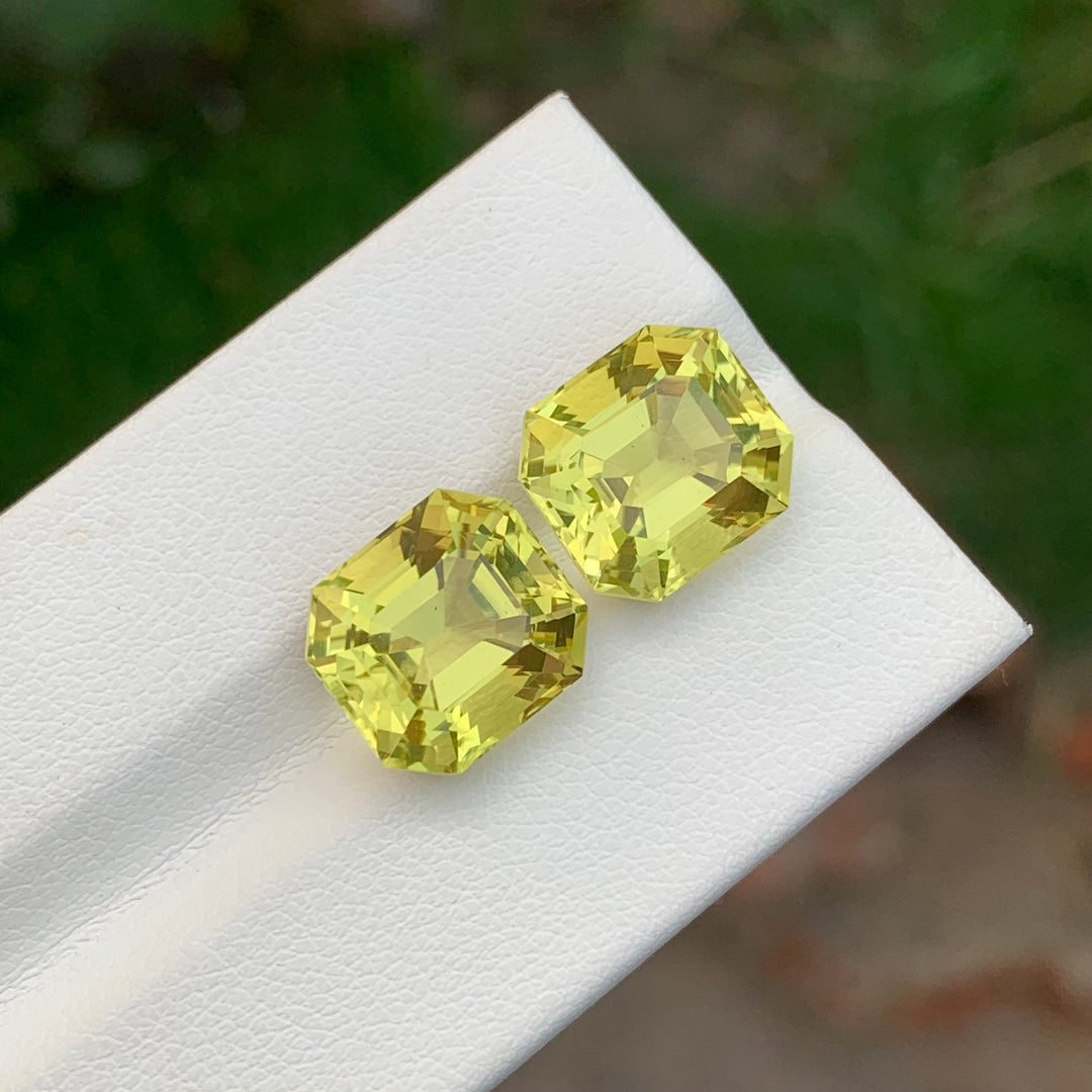 13.15 Carats Loose Emerald Shape Lemon Quartz Pieces