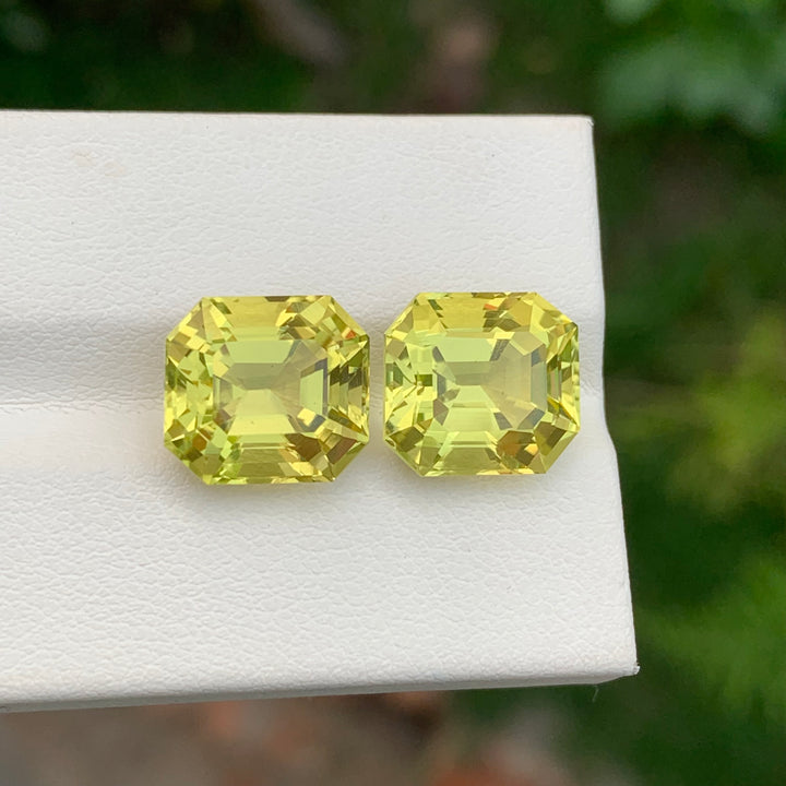 13.15 Carats Loose Emerald Shape Lemon Quartz Pieces