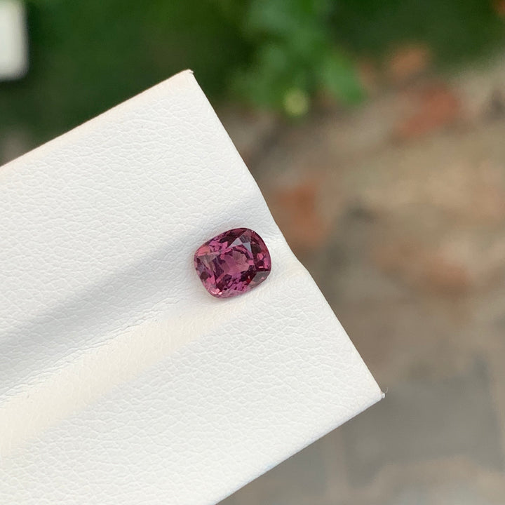 1.30 Carats Faceted Maroon Pink Spinel Cushion Shape