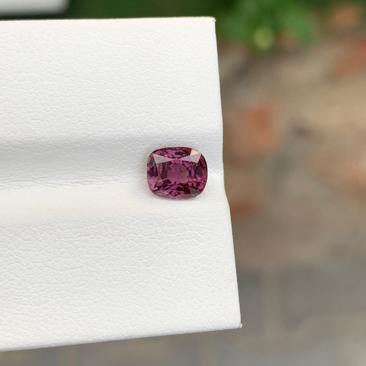 1.30 Carats Faceted Maroon Pink Spinel Cushion Shape