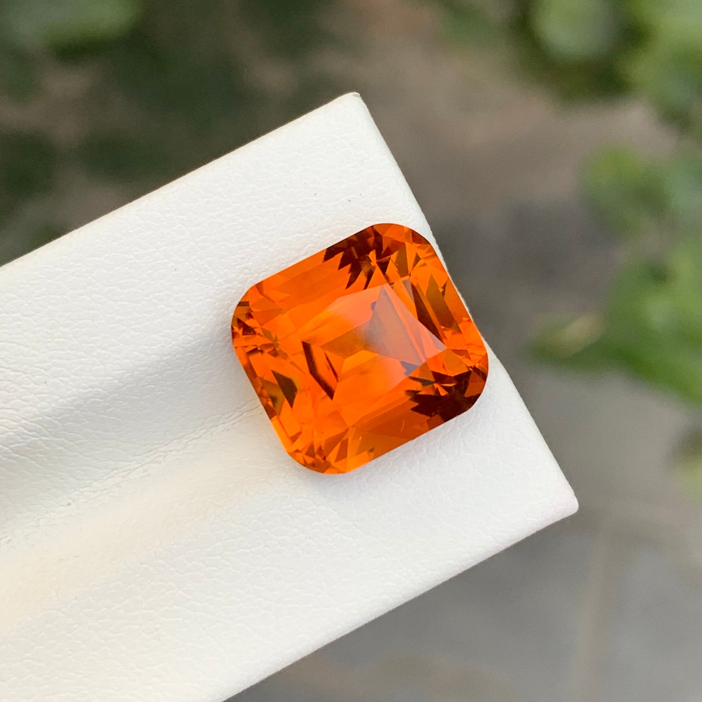 10.30 Carats Fire Madeira Citrine Stone Cushion Cut Natural Brazilian Gemstone