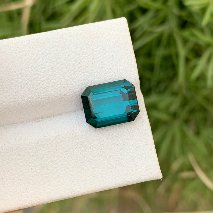 4.60 Carats Lovely Natural Loose Emerald Shape Indicolite Tourmaline
