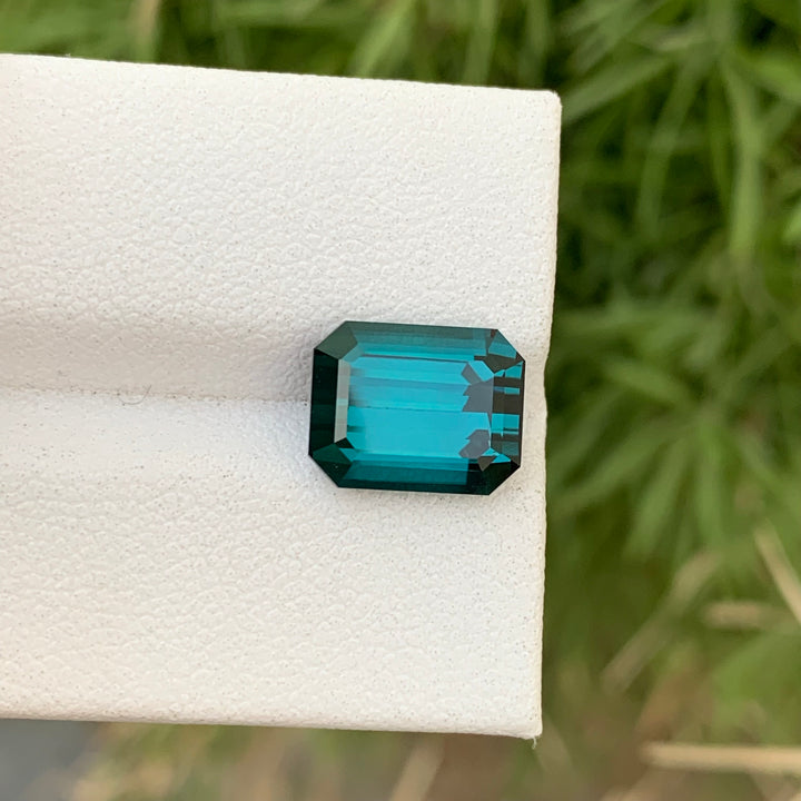 4.60 Carats Lovely Natural Loose Emerald Shape Indicolite Tourmaline
