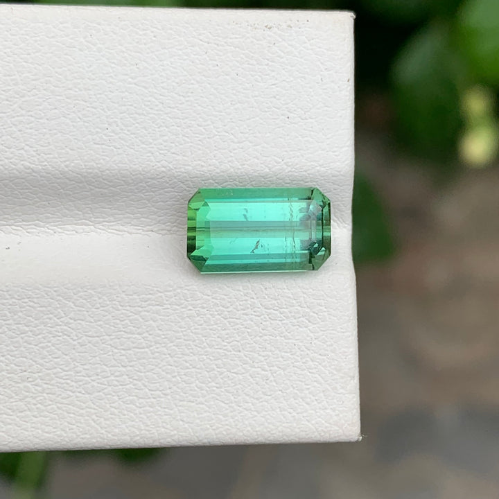 3.85 Carats Faceted Emerald Green Seafoam Tourmaline