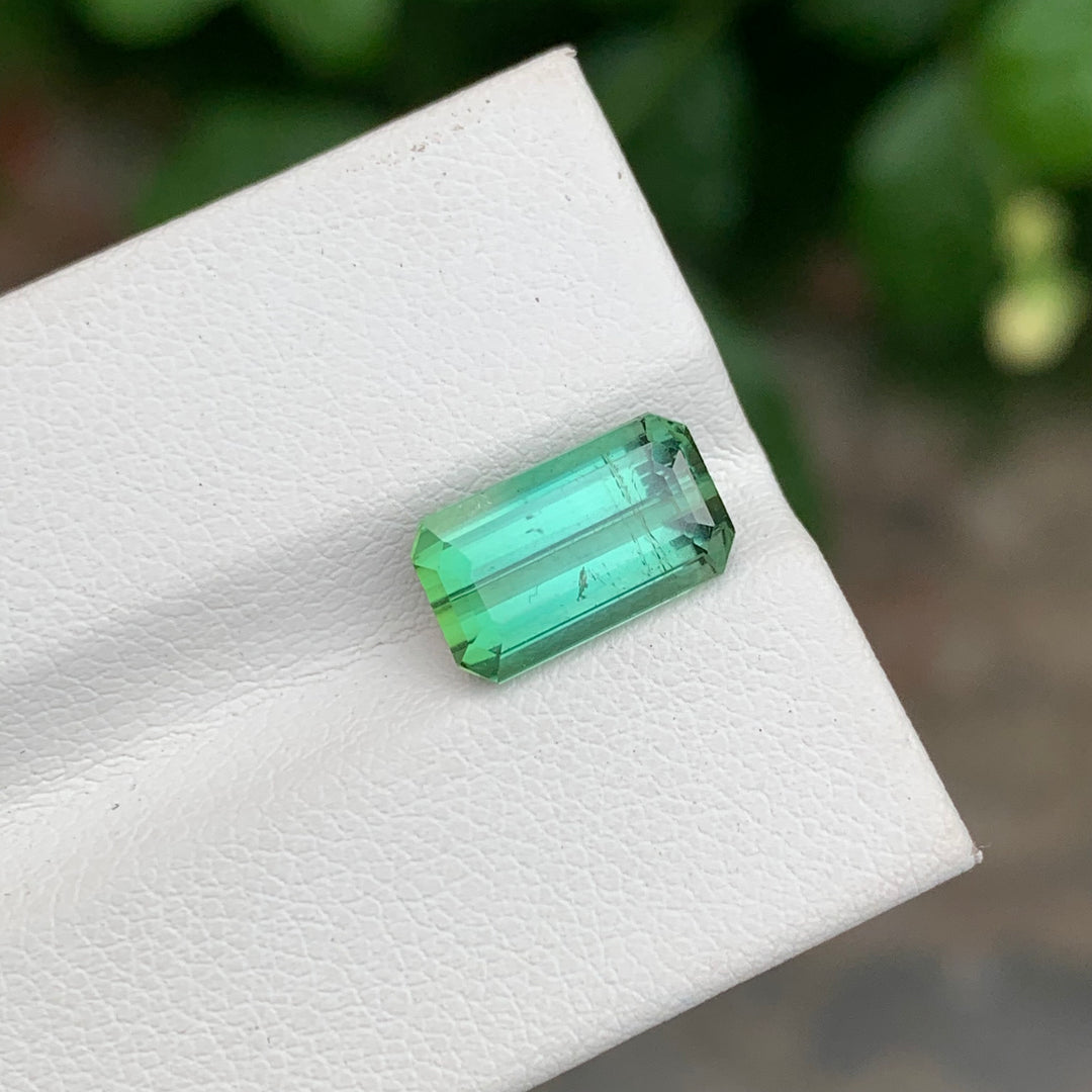 3.85 Carats Faceted Emerald Green Seafoam Tourmaline