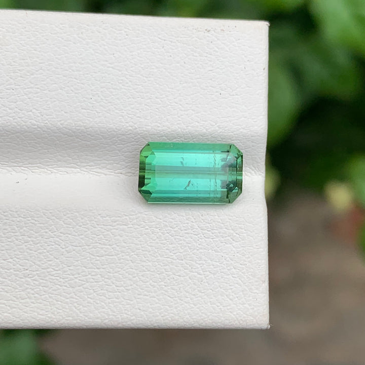 3.85 Carats Faceted Emerald Green Seafoam Tourmaline