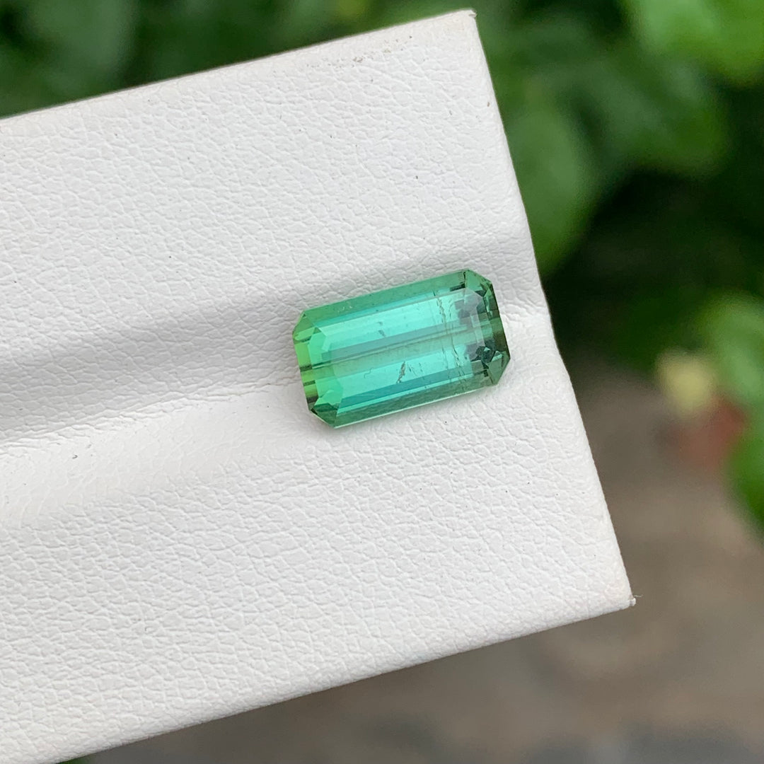 3.85 Carats Faceted Emerald Green Seafoam Tourmaline