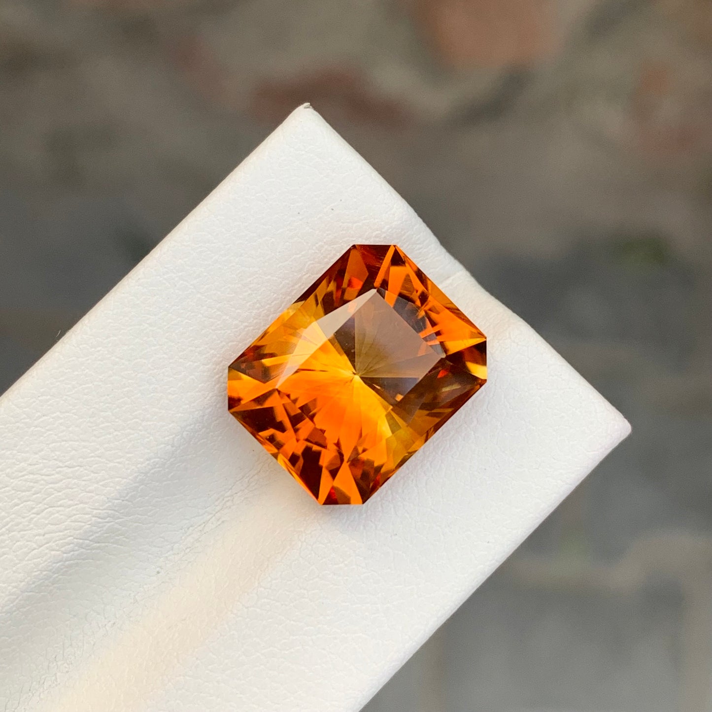 9.55 Carats Fire Madeira Citrine Stone Fancy Cut Natural Brazilian Gemstone