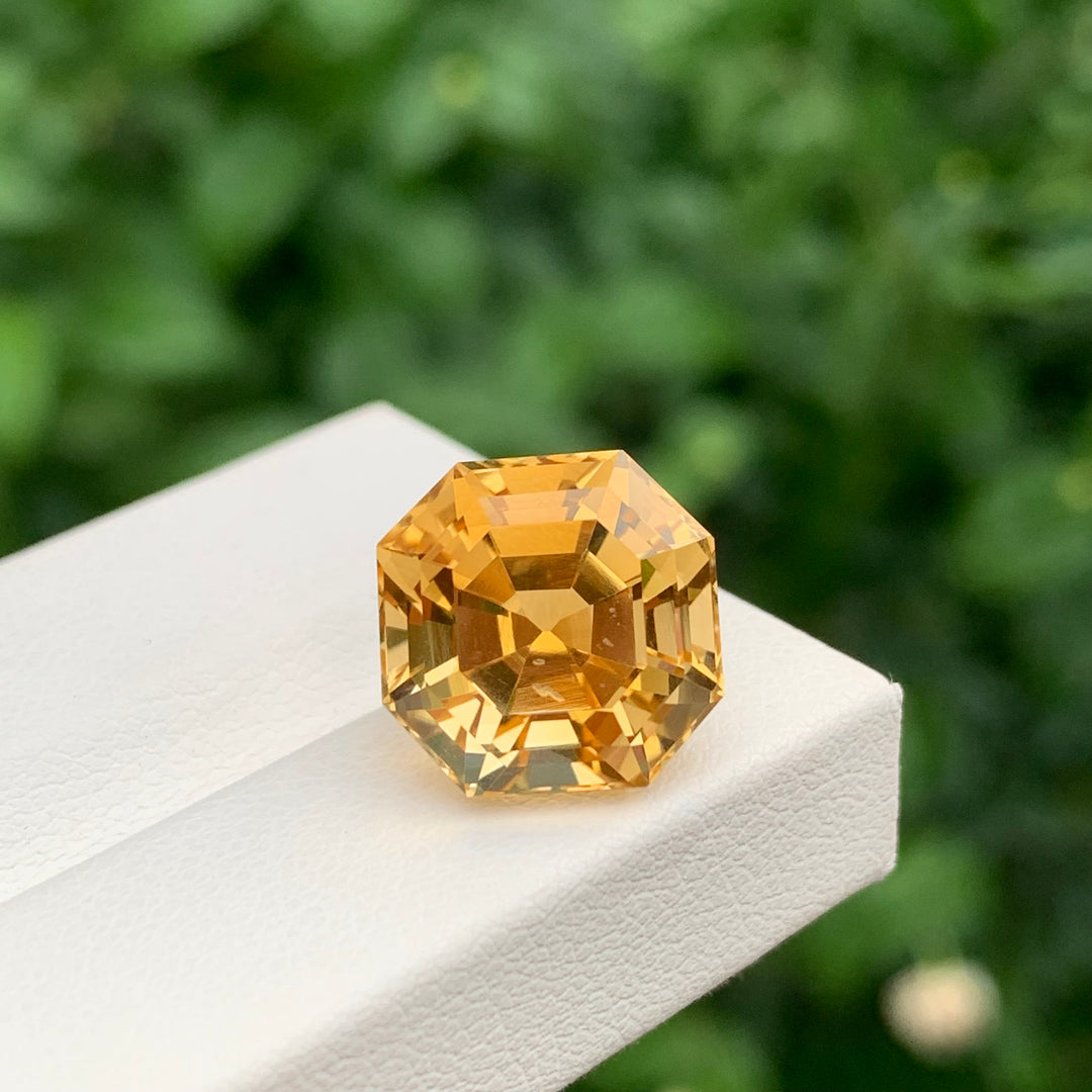 10.20 Carats Loose Octagon Shape Golden Yellow Citrine