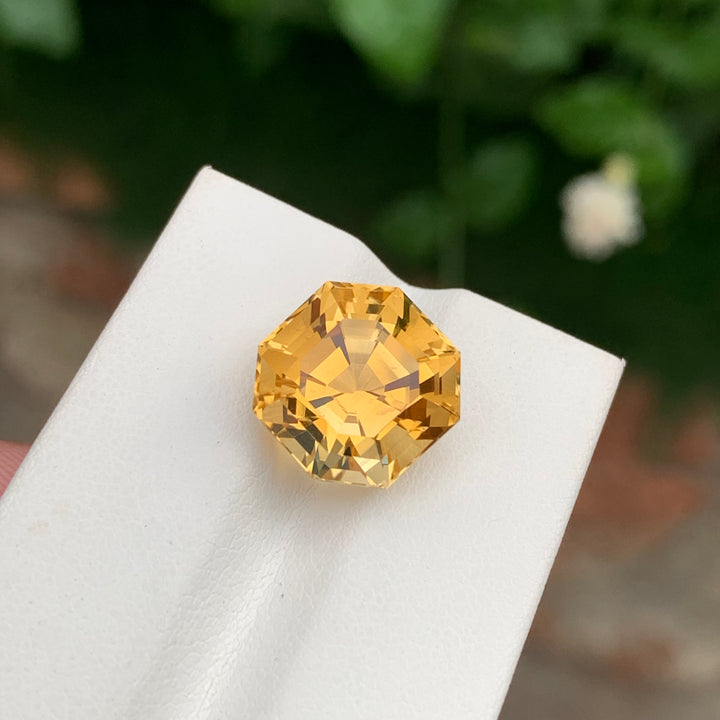 10.20 Carats Loose Octagon Shape Golden Yellow Citrine