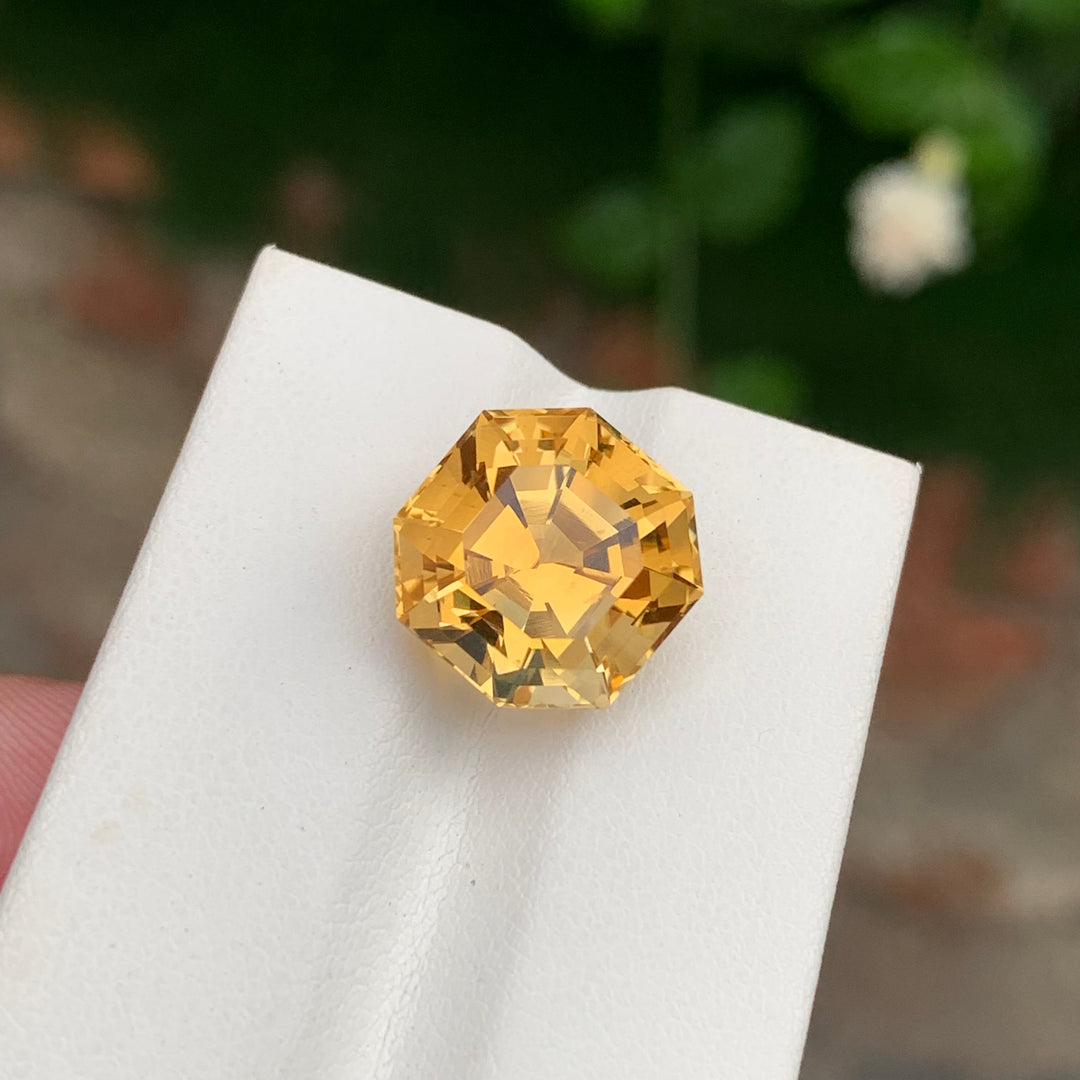 10.20 Carats Loose Octagon Shape Golden Yellow Citrine