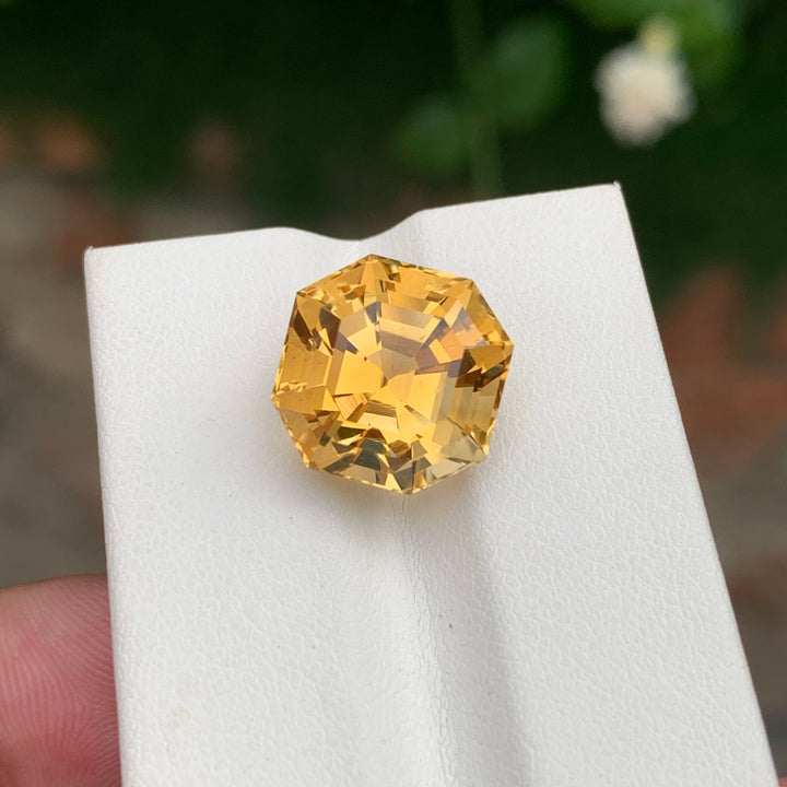 10.20 Carats Loose Octagon Shape Golden Yellow Citrine