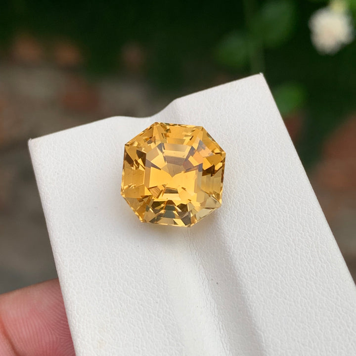 10.20 Carats Loose Octagon Shape Golden Yellow Citrine