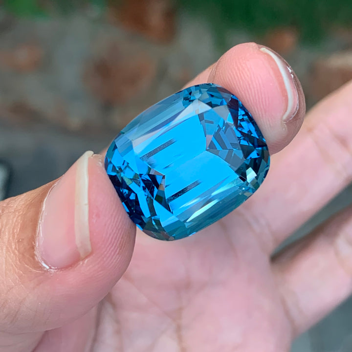 51.80 Carats Loose London Blue Topaz Cushion Shape