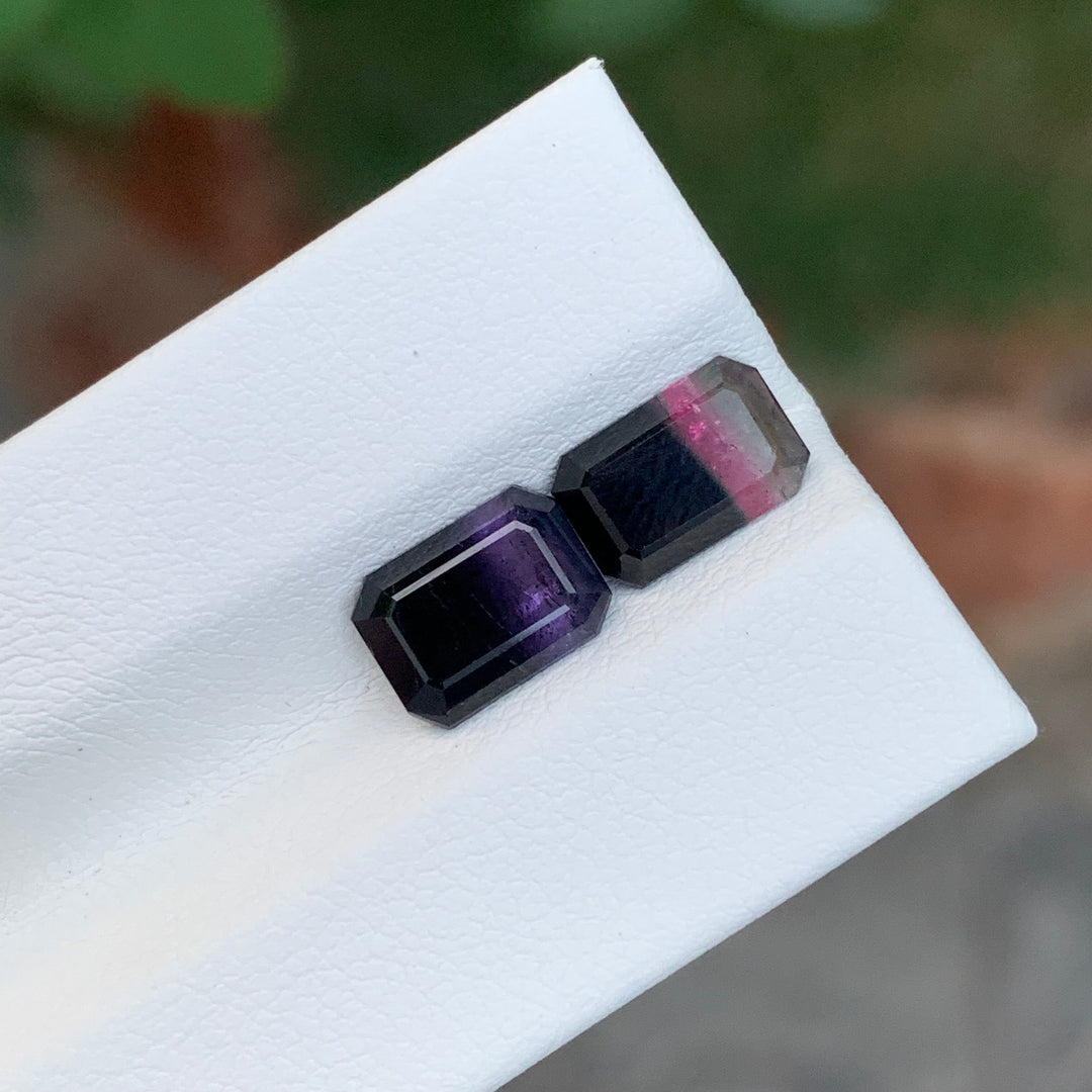 3.55 Carats Loose Tourmaline Pieces Bicolor Gemstones