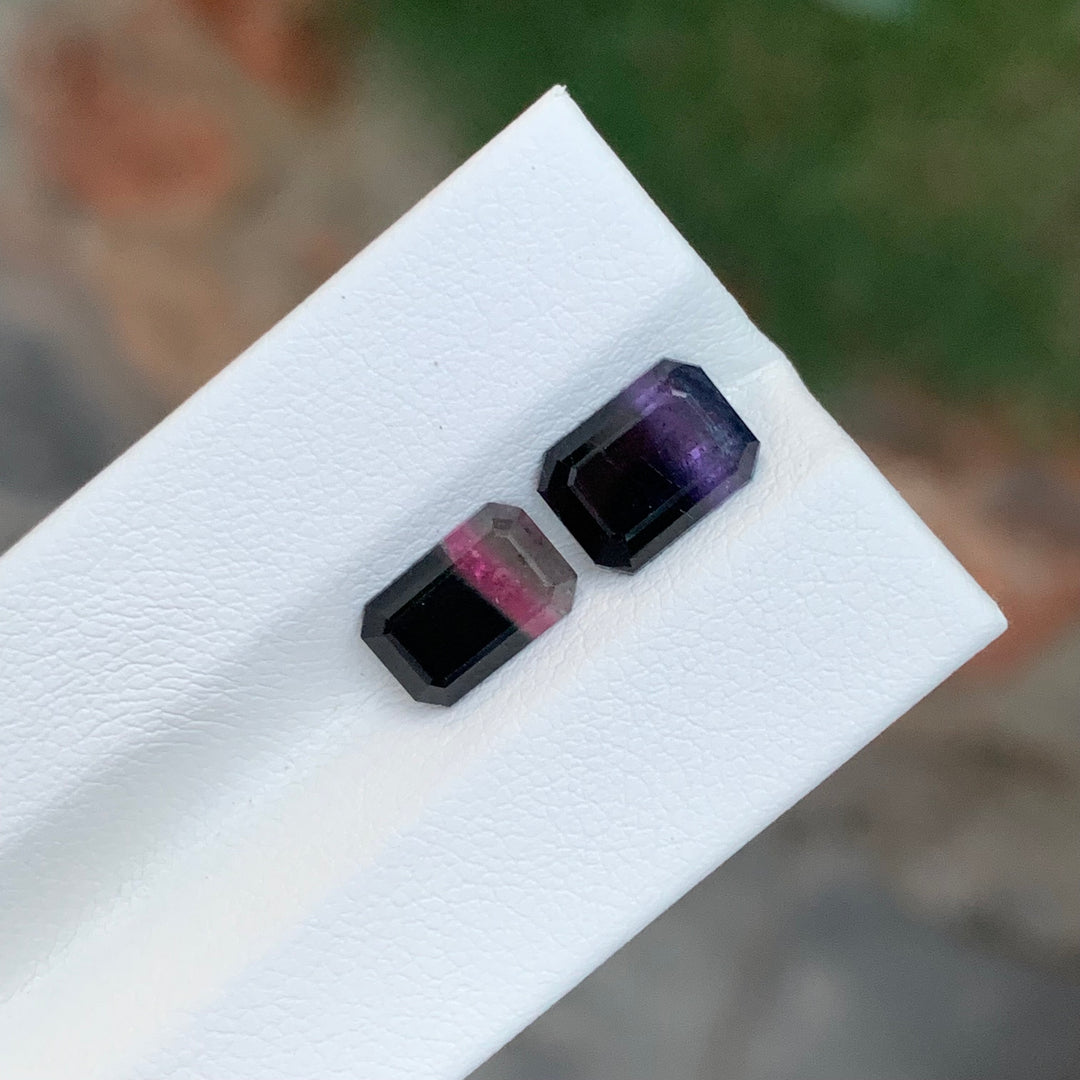 3.55 Carats Loose Tourmaline Pieces Bicolor Gemstones