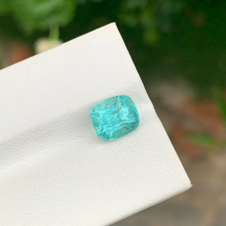 2.80 Carats Faceted Tourmaline Blue Seafoam Gemstone