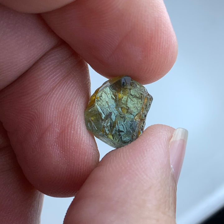 9.85 Carats Facet Grade Teal Parti Sapphire Piece