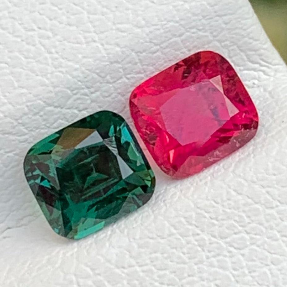 faceted tourmaline pair