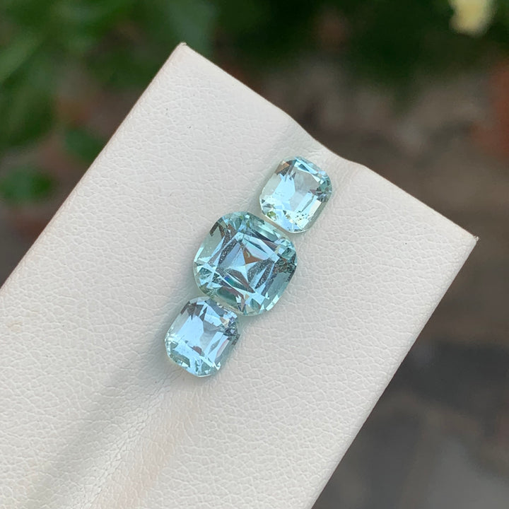 5.00 Carats Faceted Aquamarine Gemstone Set For Jewelry