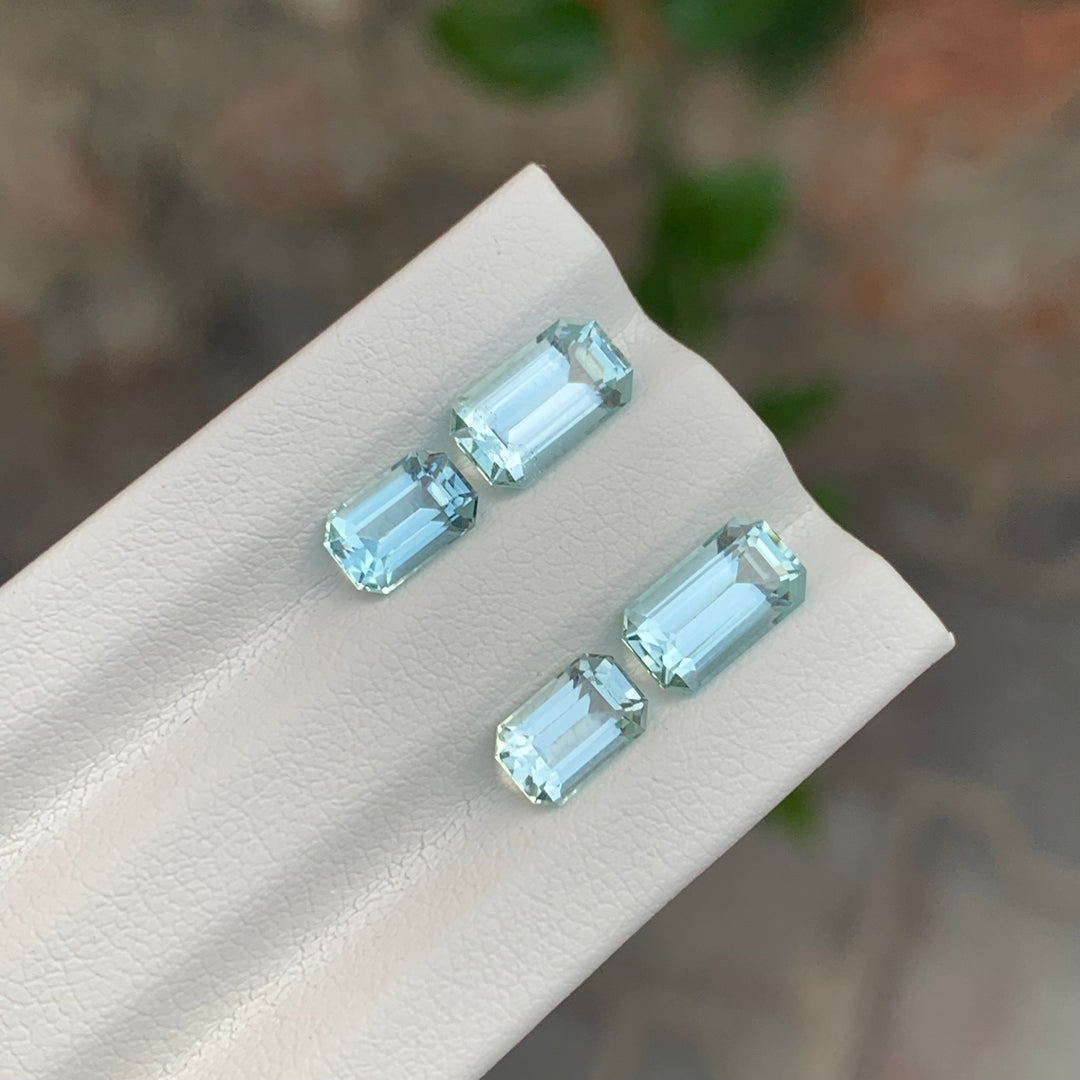 4.10 Carats Faceted Aquamarine Gemstone Set