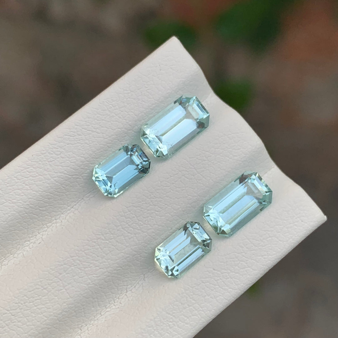 4.10 Carats Faceted Aquamarine Gemstone Set