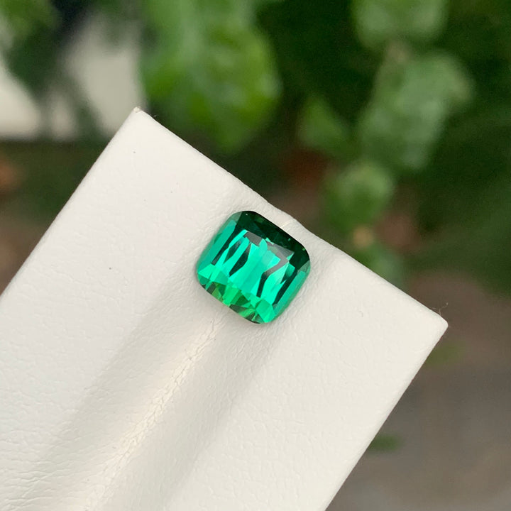 2.45 Carats Greenish Blue Tourmaline Cushion Cut From Afghanistan