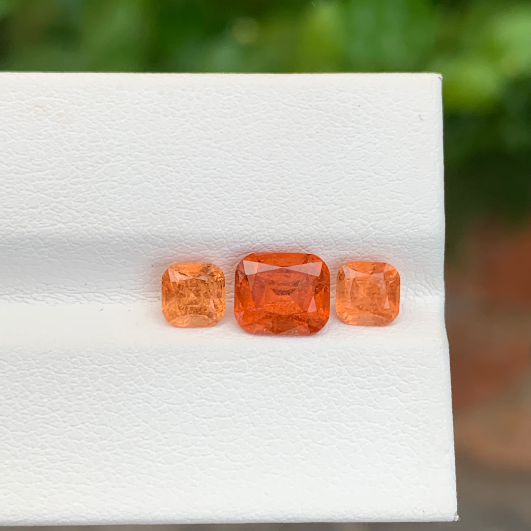 3.50 Carats Faceted Spessartine Garnet Set