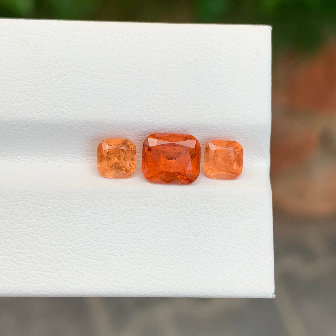 3.50 Carats Faceted Spessartine Garnet Set