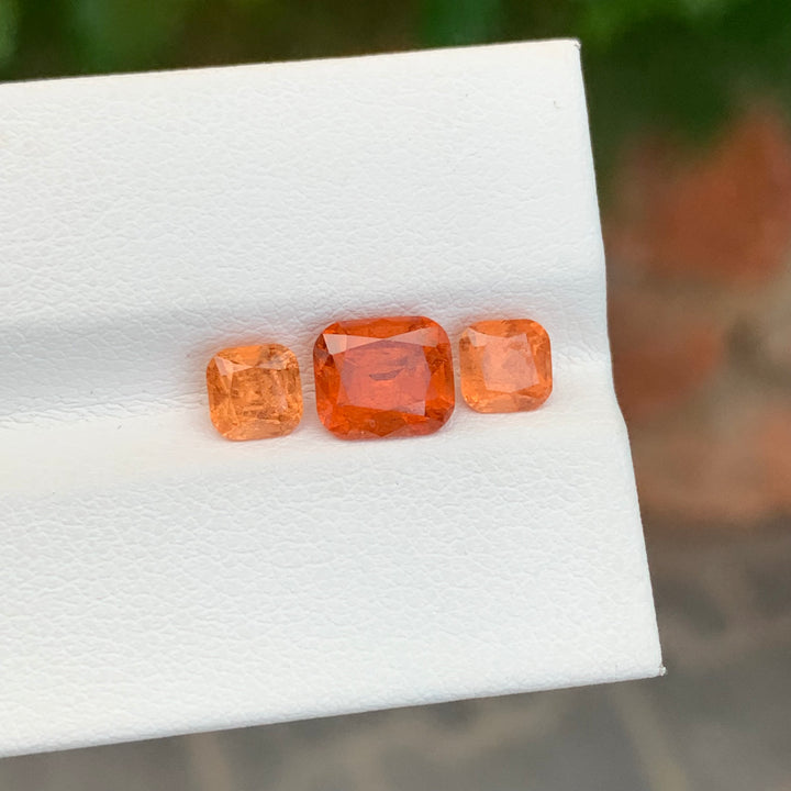 3.50 Carats Faceted Spessartine Garnet Set