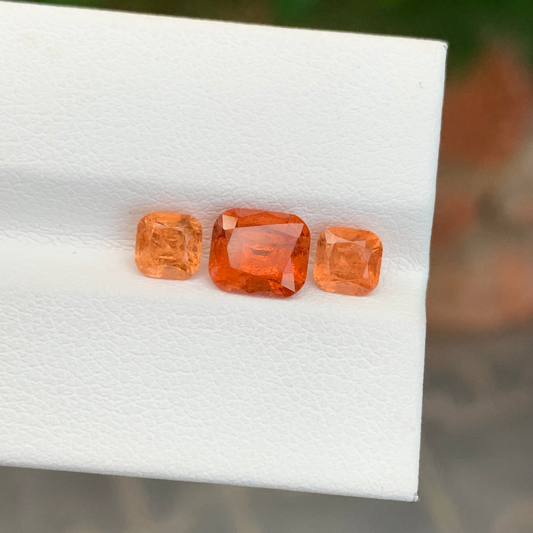 3.50 Carats Faceted Spessartine Garnet Set