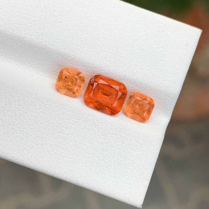 3.50 Carats Faceted Spessartine Garnet Set