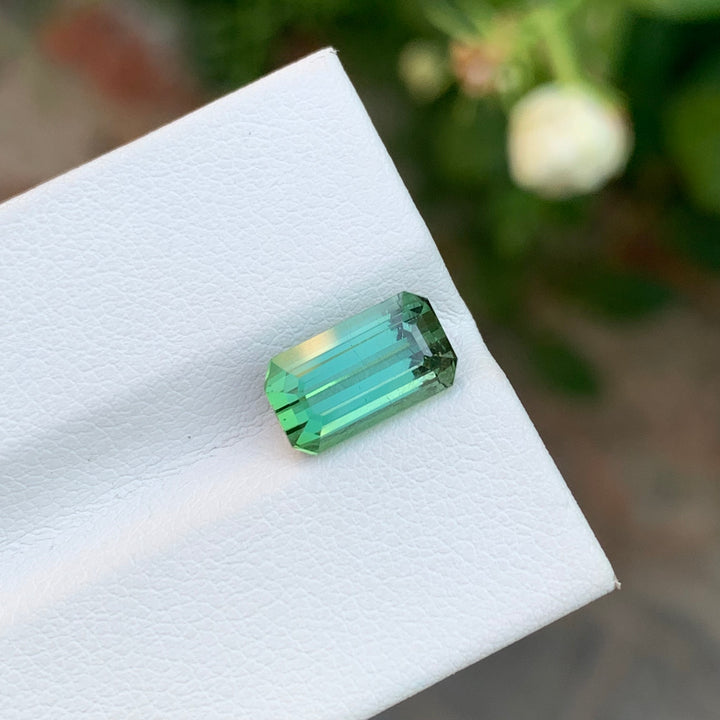 3.15 Carats Emerald Shape Faceted Tourmaline Gemstone