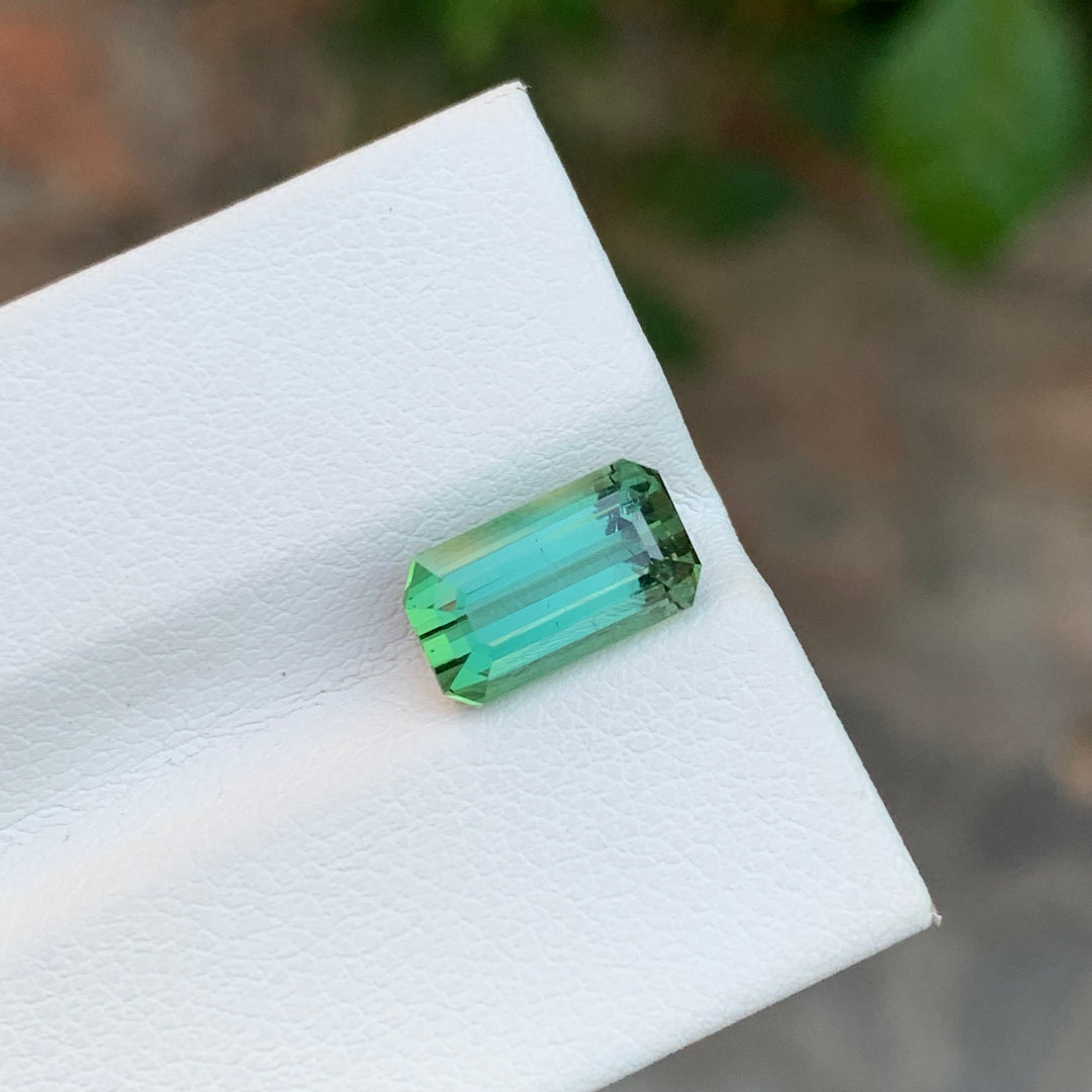 3.15 Carats Emerald Shape Faceted Tourmaline Gemstone