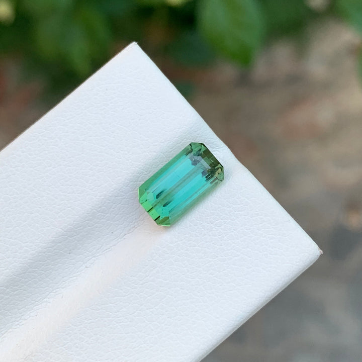 3.15 Carats Emerald Shape Faceted Tourmaline Gemstone