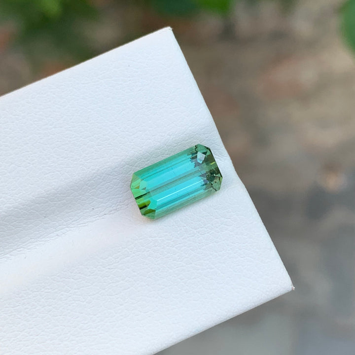 3.15 Carats Emerald Shape Faceted Tourmaline Gemstone