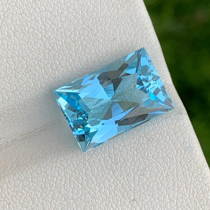 14 mm Long Beautiful Natural Faceted Baguette Shape Picton Blue Topaz