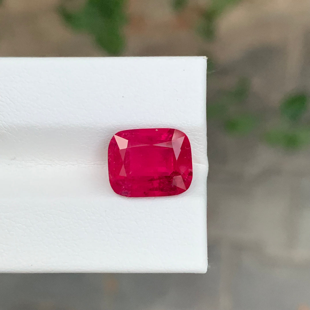 5.05 Carats Rubellite Tourmaline Stone Cushion Cut Afghan Gemstone