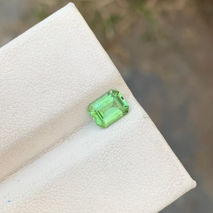Incredible 1.00 Carats Loose Emerald Shape Green Tourmaline Gemstone