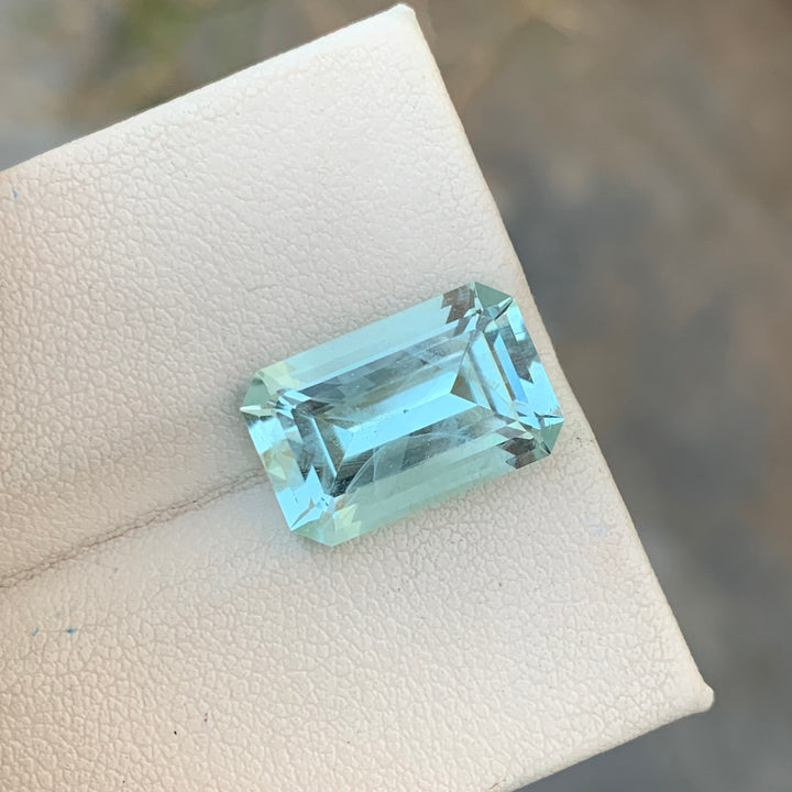 Sublime 8.20 Carats Faceted Emerald Shape Aquamarine Gemstone