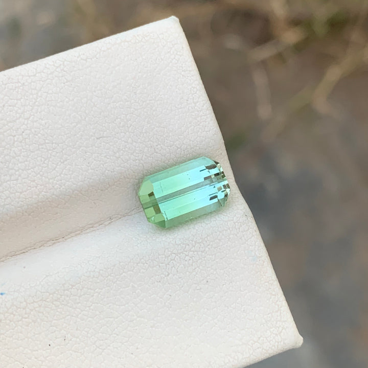 Exquisite 2.90 Carats Loose Emerald Shape Bi Color Tourmaline Gemstone