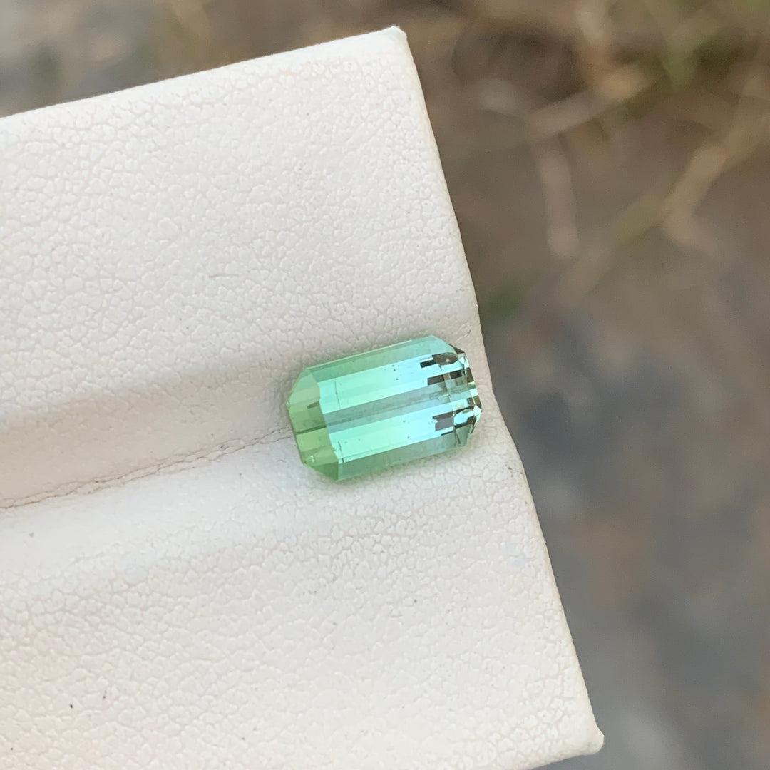 Exquisite 2.90 Carats Loose Emerald Shape Bi Color Tourmaline Gemstone