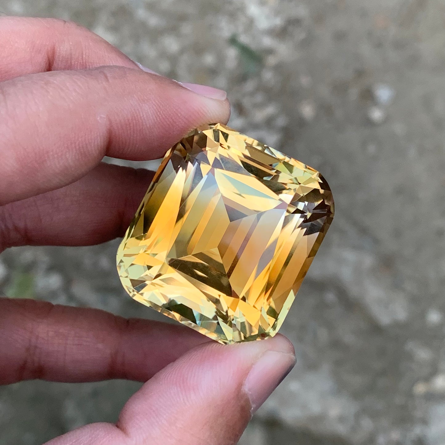 Huge 138.85 Carats Bi Color Citrine Stone Cushion Cut Gem