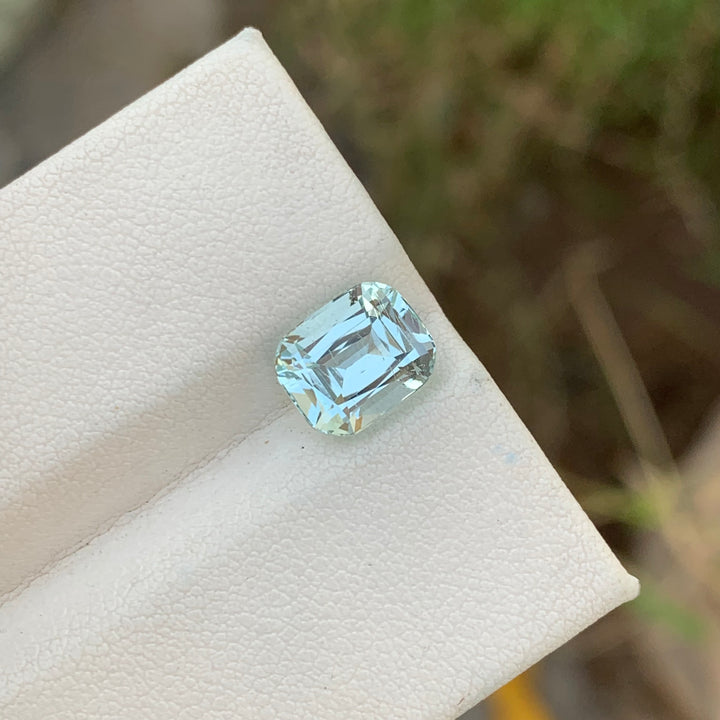 2.90 Carats Tremendous Natural Faceted Cushion Shape Aquamarine