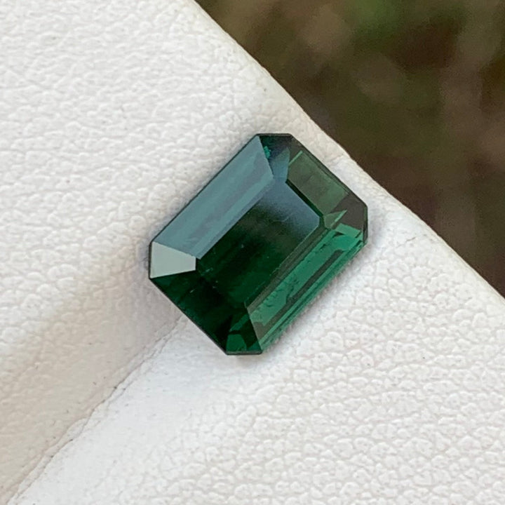 2.80 Carats Magnificent Natural Faceted Emerald Shape Dark Green Tourmaline