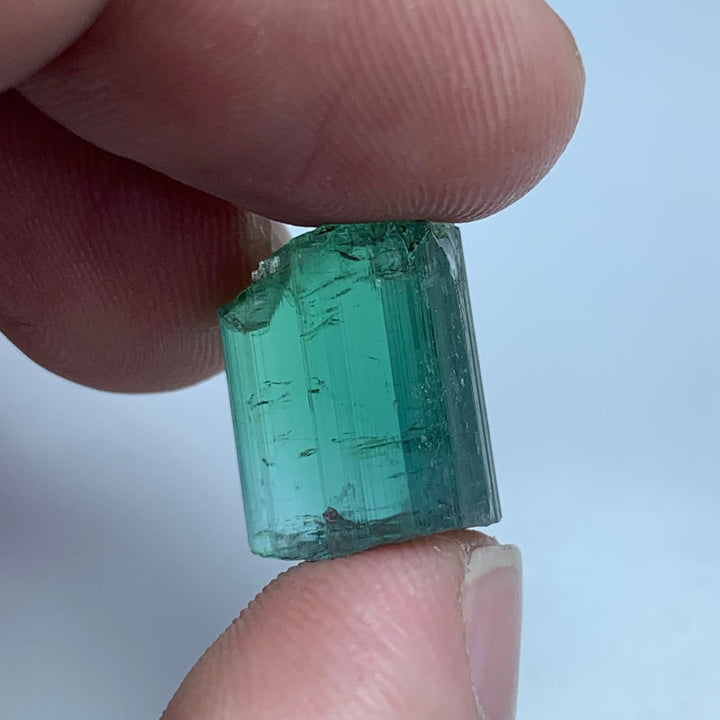 Fascinating 3.38 Grams Facet Grade Bluish Green Tourmaline Gemstone